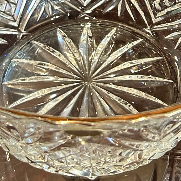 Gorgeous Vintage Cristal de Flandre France Gold Rim Crystal Bowl 8.88" Diameter - Picture 11 of 12